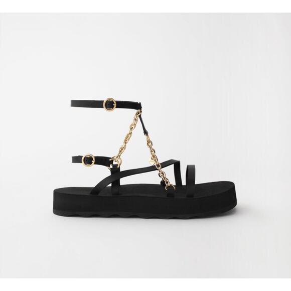 NEW Maje Frankie Charm Platform Sandal Black size 40 - Picture 2 of 12